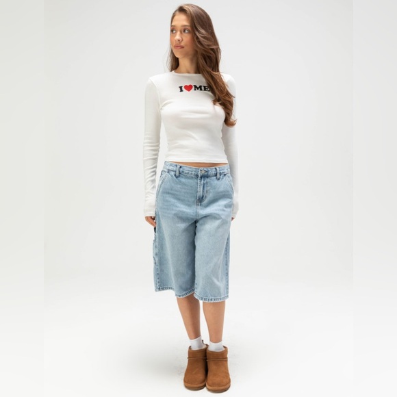 I Love Me Womens Long Sleeve Baby Tee - Picture 3 of 13